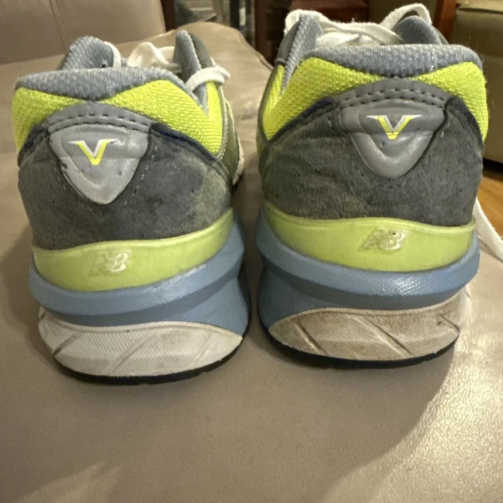New Balance 990v5 Made In USA Shoes Womens Size 9 D Grey Yellow Classic Sneakers
